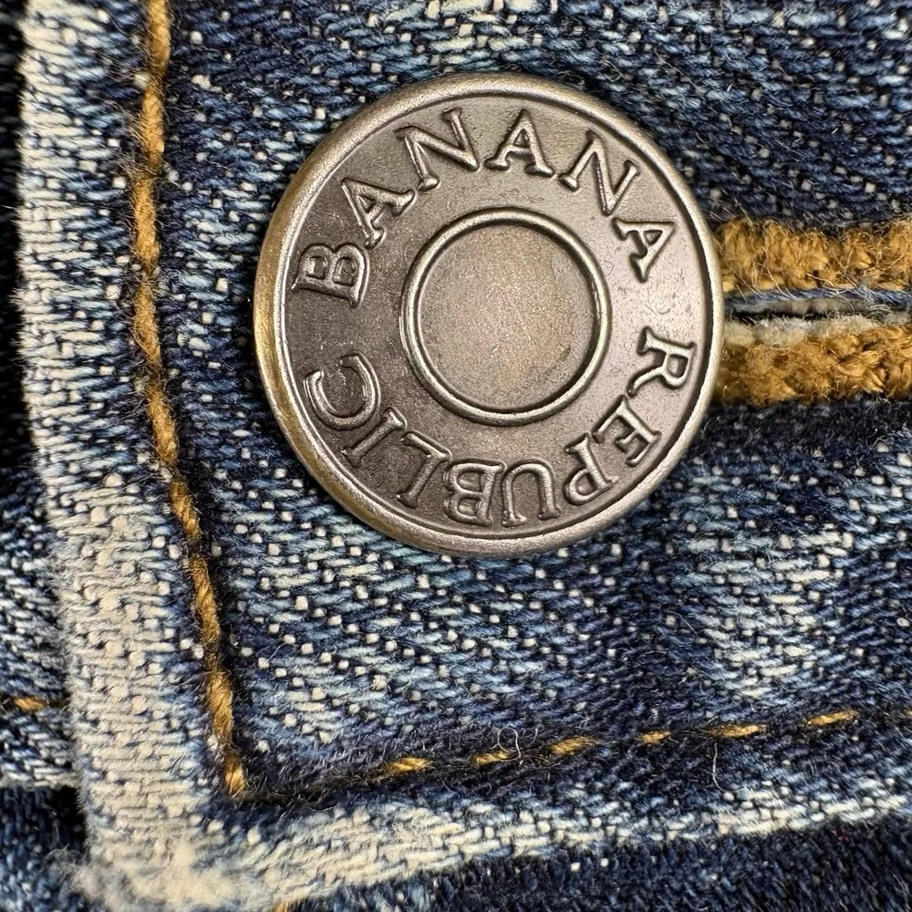 Banana Republic Athletic Jeans Mens 33x30 Blue Straight Whiskered Streetwear Y2K